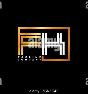 FK Logo lettera monogramma forma linea oro vettore modello. Azienda del monogramma di affari Illustrazione Vettoriale