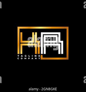 KR Logo lettera monogramma forma linea oro vettore modello. Azienda del monogramma di affari Illustrazione Vettoriale