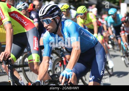 Durante il Benelux Tour 2021, Stage 6, Ottignies-Louvain-la-Neuve - Houffalize (207,6 km) il 4 settembre 2021 a Houffalize, Belgio - Foto Laurent Lairys / DPPI Foto Stock