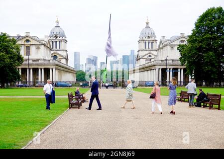 Old Royal Naval College, Greenwich, Londra Regno Unito Foto Stock
