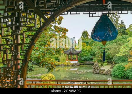 Dr. Sun Yat Sen, classico giardino Cinese, Vancouver, British Columbia, Canada Foto Stock