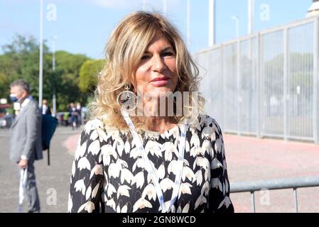 Roma, Italia. 23 settembre 2021. L'imprenditore Emma Marcegaglia arriva alla conferenza annuale Confindustria, al Palazzo dello Sport.Confindustria, è la federazione dei datori di lavoro e la camera nazionale di commercio italiana Credit: SOPA Images Limited/Alamy Live News Foto Stock