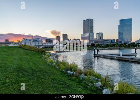 Lakeshore state Park al tramonto Foto Stock