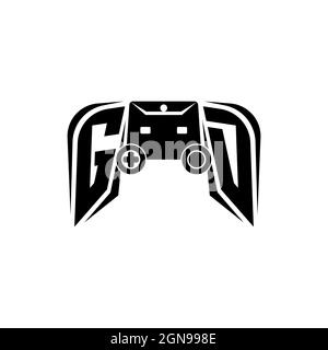 Logo GD Initial eSport gaming. Modello vettoriale stile forma console di gioco Illustrazione Vettoriale