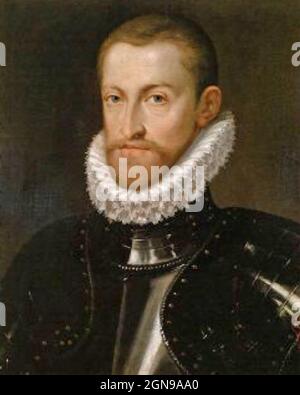 RUDOLF II, Imperatore Sacro Romano, (1552-1612) dipinto dall'artista dalmata Martino Rota (C 1520-1583) Foto Stock