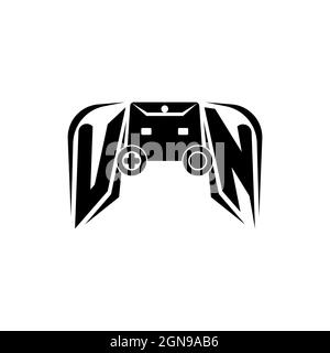 Logo un Initial eSport gaming. Modello vettoriale stile forma console di gioco Illustrazione Vettoriale