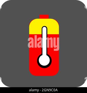 Immagine vettoriale dell'icona dell'applicazione della temperatura della batteria Illustrazione Vettoriale