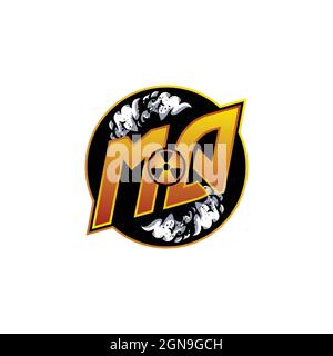 LOGO MQ Monogramma Gaming con forma a gas disegni modello vettore icona moderna Illustrazione Vettoriale