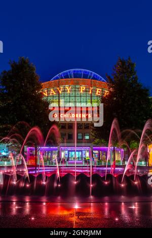 Navy Pier a Blue Hour Foto Stock