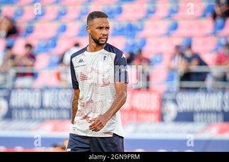 Bologna, Italia. 21 settembre 2021. Junior Hernani (Genova) durante il Bologna FC vs Genova CFC, Campionato Italiano di calcio a a Bologna, Italia, Settembre 21 2021 Credit: Agenzia indipendente di Foto/Alamy Live News Foto Stock