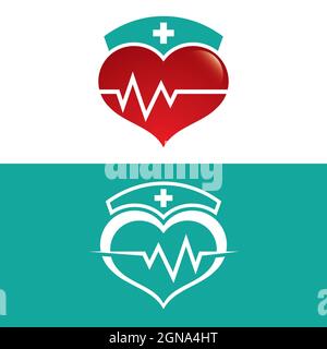 Design dell'icona del modello del logo Health Foto Stock