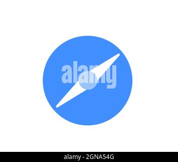 Icona bussola isolata su sfondo bianco, segno bussola colorato Illustrazione Vettoriale