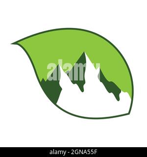 Modello di icona del logo Mountain Foto Stock