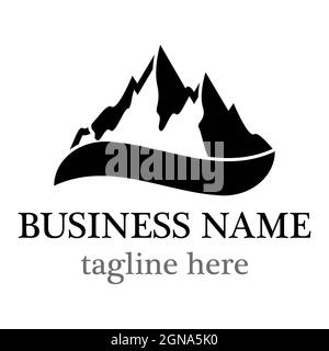 Modello di icona del logo Mountain Foto Stock
