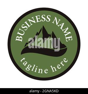 Modello di icona del logo Mountain Foto Stock