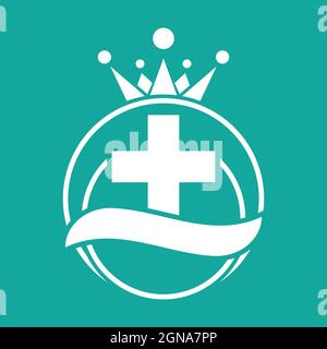 Disegno di icone vettoriali del modello di logo incrociato medico Foto Stock