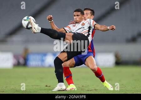 Stadio Ajinomoto, Tokyo, Giappone. 22 settembre 2021. Mateus (Grampus), 22 SETTEMBRE 2021 - Calcio : 2021 J1 incontro di campionato tra FC Tokyo 1-1 Nagoya Grampus allo Stadio Ajinomoto, Tokyo, Giappone. Credit: Yohei Osada/AFLO SPORT/Alamy Live News Foto Stock