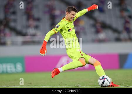 Stadio Ajinomoto, Tokyo, Giappone. 22 settembre 2021. Langerak (Grampus), 22 SETTEMBRE 2021 - Calcio : 2021 J1 incontro di campionato tra FC Tokyo 1-1 Nagoya Grampus allo Stadio Ajinomoto, Tokyo, Giappone. Credit: Yohei Osada/AFLO SPORT/Alamy Live News Foto Stock
