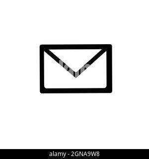 Simbolo mail isolato su sfondo bianco, lettera Illustrazione Vettoriale