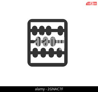 Segno del vettore icona Abacus, icona del vettore abacus Illustrazione Vettoriale