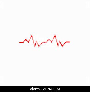 Immagine vettoriale dell'icona della linea ECG, segnale del battito cardiaco Illustrazione Vettoriale