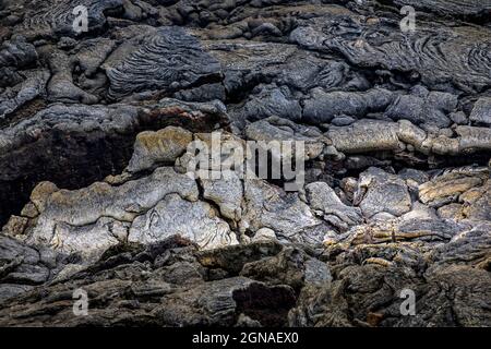 Campi di lava solidificati sull'eruzione vulcanica del Monte Fagradersfjall in islanda. Foto Stock