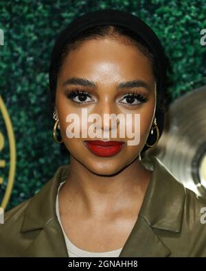 West Hollywood, Stati Uniti. 23 settembre 2021. WEST HOLLYWOOD, LOS ANGELES, CALIFORNIA, USA - 23 SETTEMBRE: Shahd Batal arriva al 1° premio annuale di musica in azione della Black Music Action Coalition, che si tiene presso il 1 Hotel West Hollywood il 23 settembre 2021 a West Hollywood, Los Angeles, California, Stati Uniti. (Foto di Xavier Collin/Image Press Agency) Credit: Image Press Agency/Alamy Live News Foto Stock