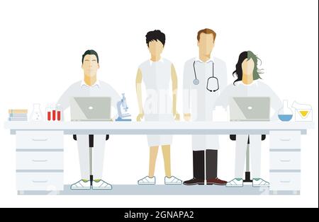 Ricerca in laboratorio clinico, illustrazione Illustrazione Vettoriale