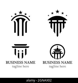 Modello di logo Law disegno del set di icone vettoriali Foto Stock