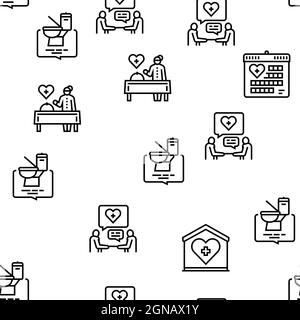 Modello senza giunture vettoriale Homecare Services Illustrazione Vettoriale