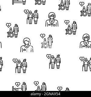 Modello senza giunture vettoriale Homecare Services Illustrazione Vettoriale