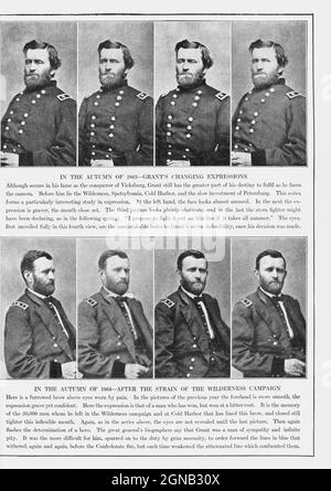 Grant (Hiram Ulysses Grant, 27 aprile 1822 – 23 luglio 1885) è stato un . 1869 1877 Come presidente, Grant è stato un esecutivo efficace per i diritti civili che ha creato il Dipartimento di Giustizia e ha lavorato con i repubblicani radicali per proteggere gli afro-americani durante la ricostruzione. Come comandante generale, ha guidato l'esercito dell'Unione alla vittoria nella guerra civile americana in 1865 e successivamente brevemente servito come segretario di guerra. Dal libro ' la guerra civile attraverso la macchina fotografica ' centinaia di fotogr vivido Foto Stock