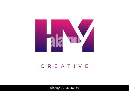 Iniziale HM e MH combinazione lettera creativa colore alfabeto azienda logo vettore icona design Illustrazione Vettoriale