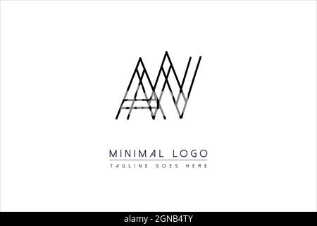 Logo AW o WA Letter. Illustrazione vettoriale dell'icona delle lettere moderne creative Illustrazione Vettoriale
