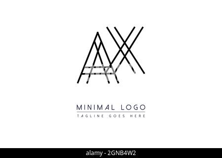 Design con logo AX O XA Letter. Illustrazione vettoriale dell'icona delle lettere a L creative moderne Illustrazione Vettoriale
