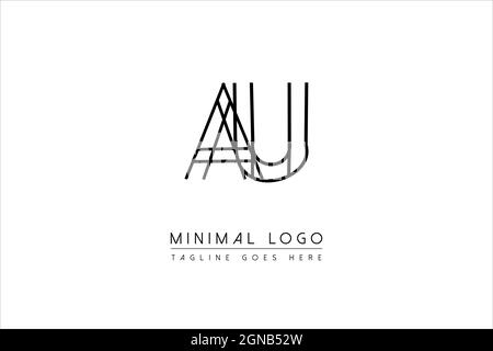 Initial au, ua, a, u Logo Design Creative Modern Letters Icon Vector Illustration Illustrazione Vettoriale