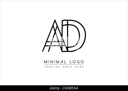 Annuncio iniziale, da, a, d Logo Design Creative Modern Letters icona vettore Illustrazione Illustrazione Vettoriale