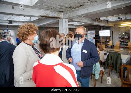 CURATORI DI ATTENZIONE: FOCUS COPERTURA, DISTRIBUZIONE RICHIESTA A BELGA l'immagine mostra una conferenza stampa per presentare un'espansione di essen Foto Stock