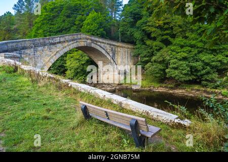 Il South Tyne Trail segue il percorso del fiume South Tyne dalla sorgente a Haltwhistle. Aperto a escursionisti e ciclisti, è quasi 23 miglia (36 Foto Stock