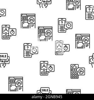 Modello senza giunture vettore contenuto effimero Illustrazione Vettoriale