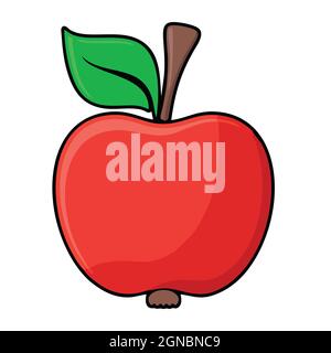 icona apple isolata su sfondo bianco dalla collezione alimentare. icona apple linea sottile contorno mela lineare simbolo per logo Illustrazione Vettoriale