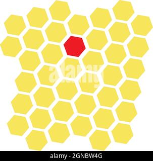 Nido d'ape. Illustrazione vettoriale degli esagoni geometrici sfondo Illustrazione Vettoriale