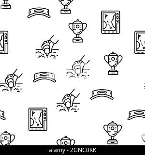 Golf Sportive Game on Playground Vector Seamless Pattern Illustrazione Vettoriale