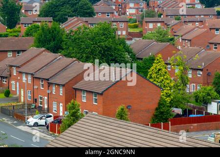 Immobiliare sociale nel centro di Leeds West Yorkshire Inghilterra UK Foto Stock