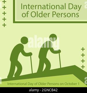 Giornata internazionale degli anziani il 1° ottobre Illustrazione Vettoriale