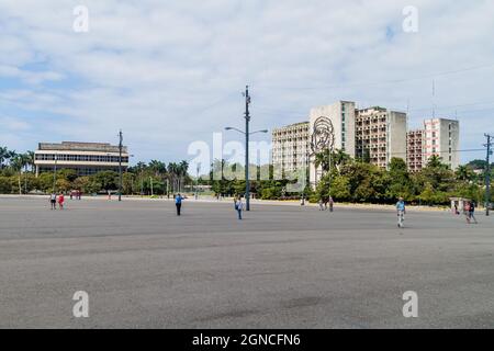 L'AVANA, CUBA - 21 FEBBRAIO 2016: Ritratto di che Guevara sul Ministero dell'interno su Plaza de la Revolucion. Foto Stock