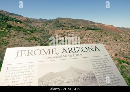 Jerome Arizona, una vecchia città mineraria Foto Stock