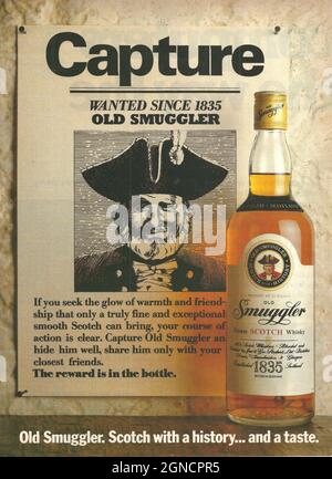 Smuggler miglior premio scotch whiskey whisky vintage advert ad 1970 1980 Foto Stock