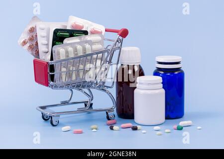 pillole ad angolo elevato fogli contenitori di plastica. Alta qualità e risoluzione bellissimo concetto di foto Foto Stock