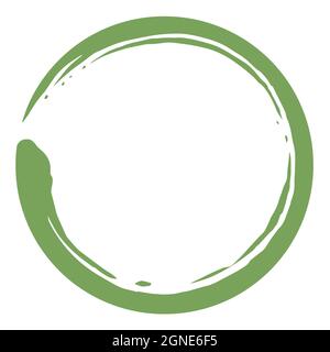 Green Zen Enso Circle Art Brush Vector Design Illustration icona Illustrazione Vettoriale